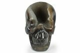 Polished Banded Agate Skull - Halloween Special #237023-1